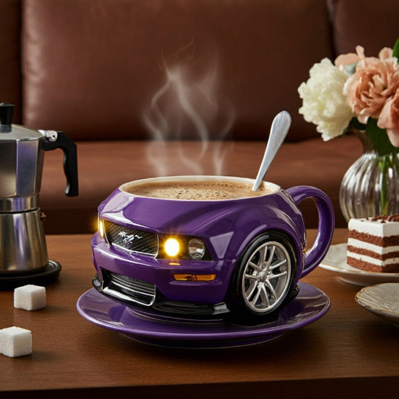 Car-Shaped Stainless Steel Coffee Mug – Handmade Novelty Cup for Car Lovers
