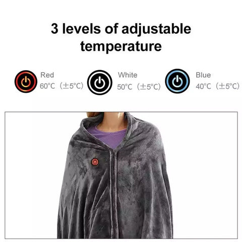 Coral Velvet Warm Wrap Cape with 3 Temperature Settings