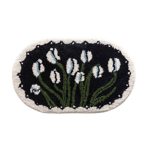 Plush toilet bathroom door anti slip imitation cashmere carpet bathroom floor mat