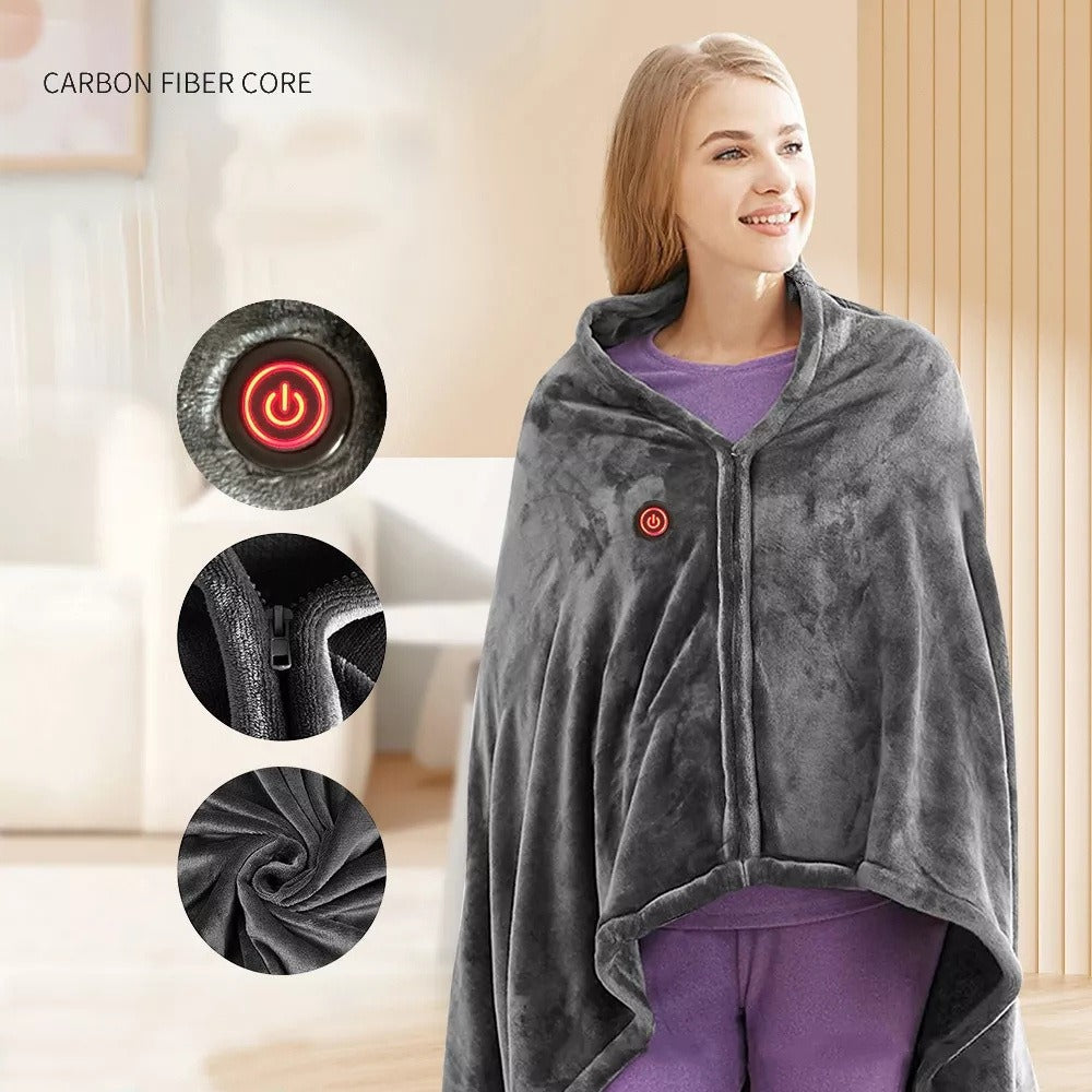Coral Velvet Warm Wrap Cape with 3 Temperature Settings