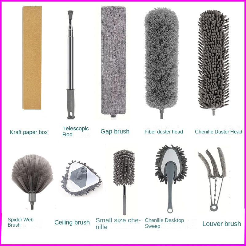 Extendable Microfiber Duster, Telescopic Ceiling & Home Dust Cleaner, Flexible Long Reach Cleaning Tool