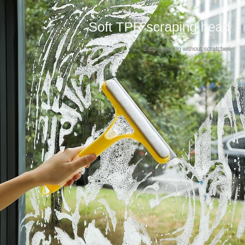 3-in-1 Window Cleaning Tool, Glass Scraper & Squeegee, Mirror and Surface Cleaner