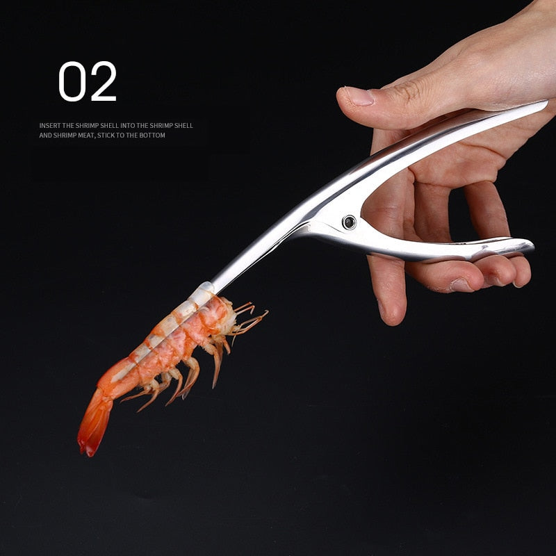 Stainless Steel Shrimp Peeler & Deveiner Tool, Ergonomic Prawn Cleaner for Fast Seafood Preparation