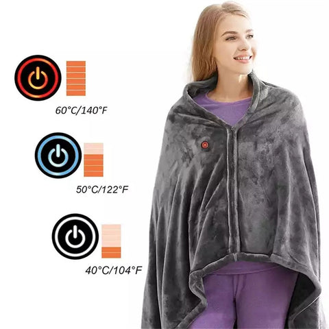 Coral Velvet Warm Wrap Cape with 3 Temperature Settings