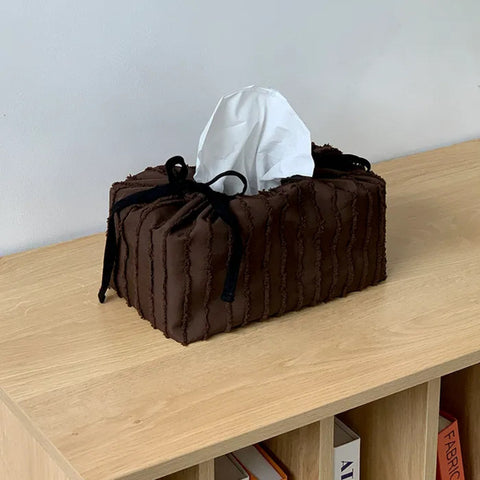 Korean Style Living Room Tissue Box Cover - Cake Design Decorative Fabric Holder, Cute Home Decor for Girls