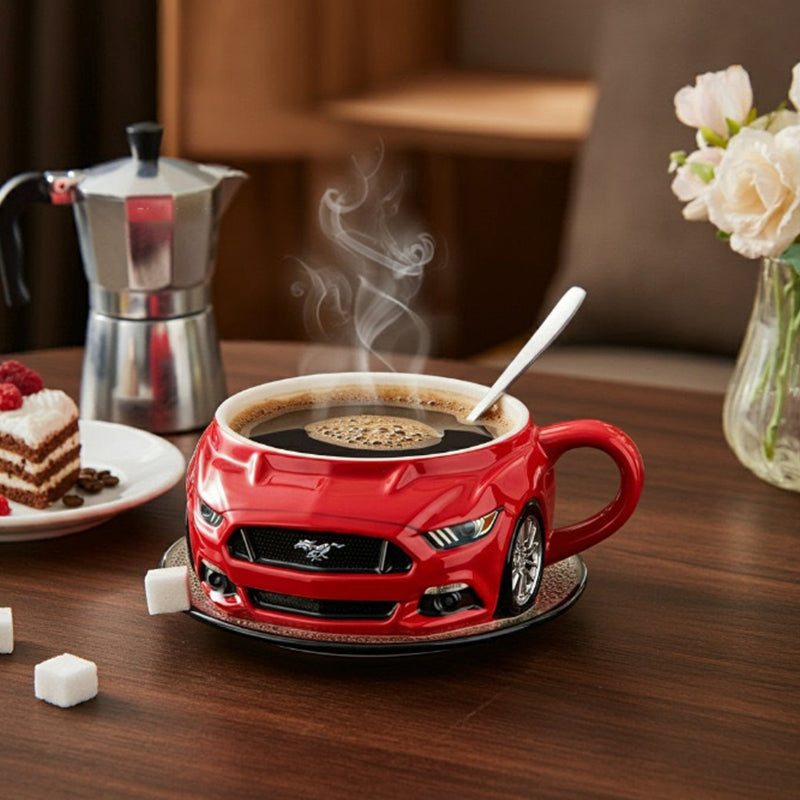 Car-Shaped Stainless Steel Coffee Mug – Handmade Novelty Cup for Car Lovers