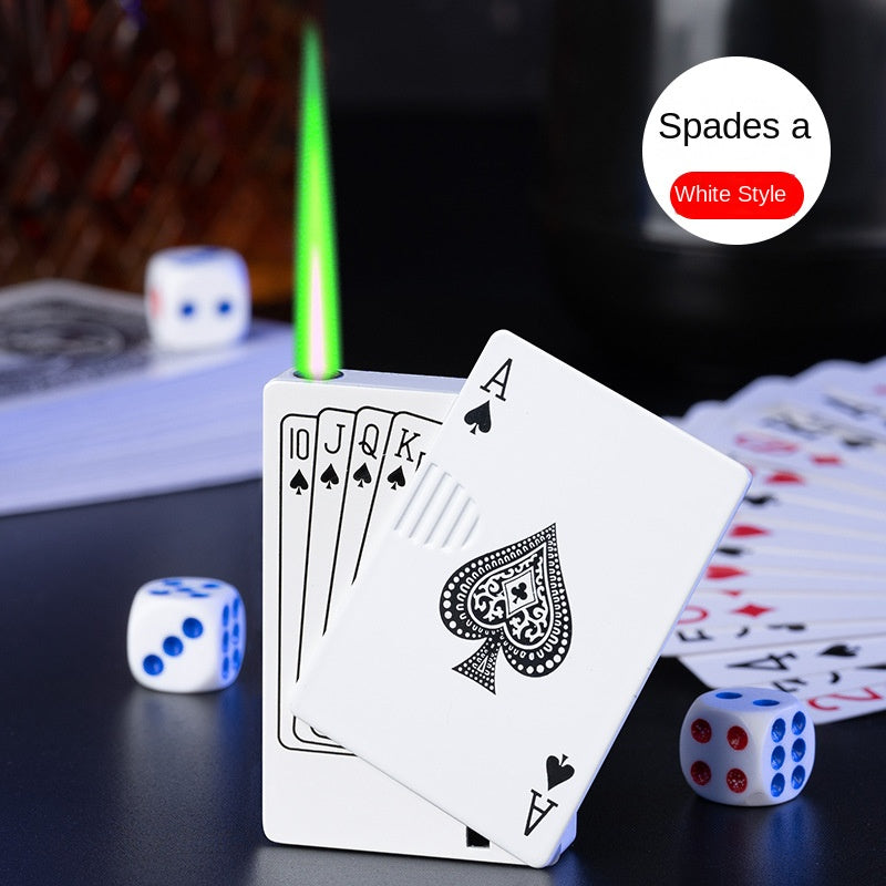 Money Checker Poker Flush Windproof Lighter | Refillable Butane Pocket Lighter with UV Light