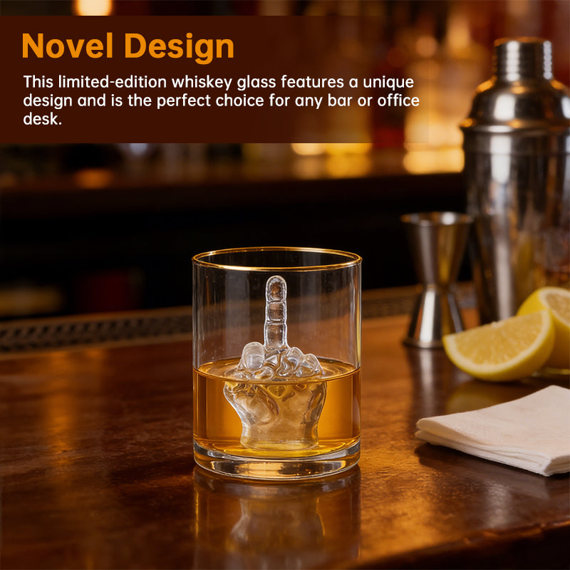 Whiskey Glass With Middle Finger
