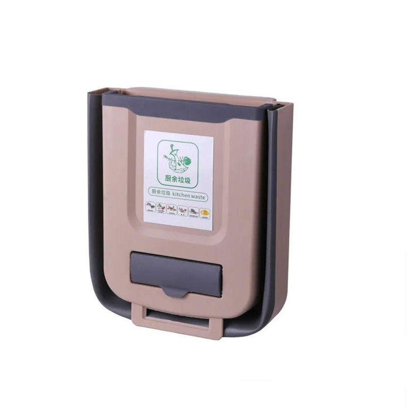 Portable Foldable Kitchen Trash Can | Wall Mounted Waste Bin for Kitchen Bathroom & Car