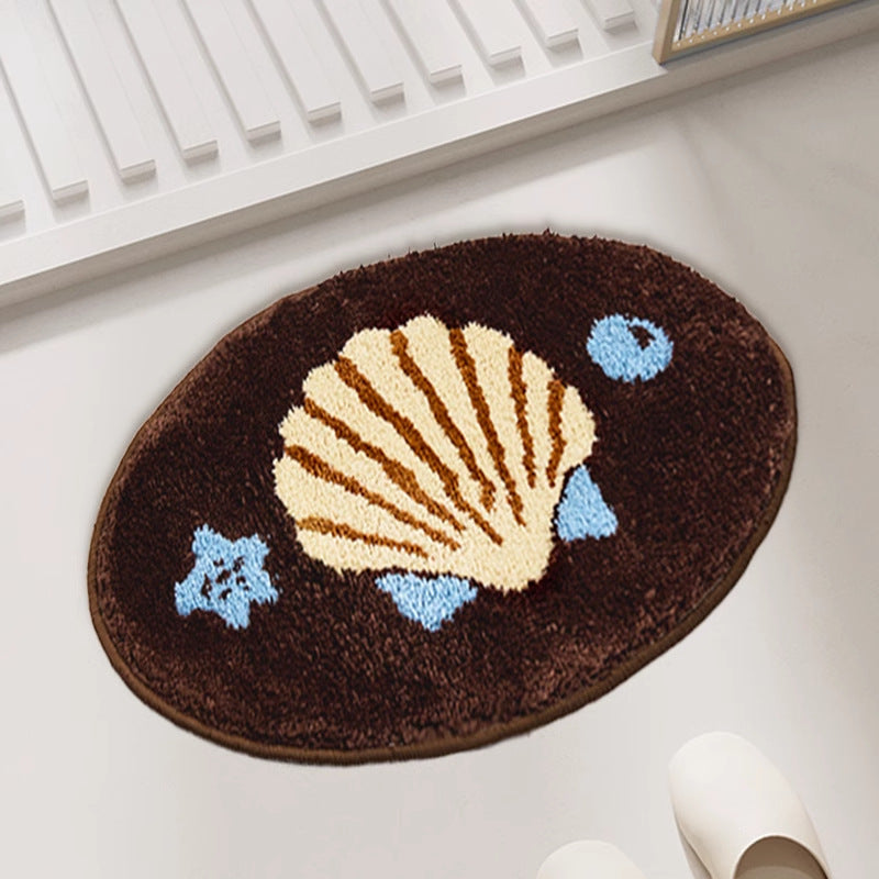 Plush toilet bathroom door anti slip imitation cashmere carpet bathroom floor mat