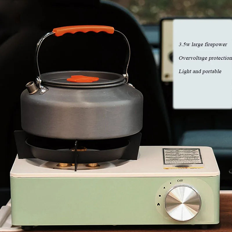 Portable 3.5KW Butane Gas Camping Stove, Outdoor Single Burner Cooktop for Camping, Hiking & Emergency Cooking