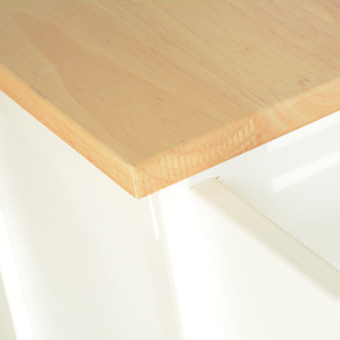 Mobile Kitchen Island Cart with Storage | Rolling Kitchen Cabinet with Rubber Wood Top & Drawers