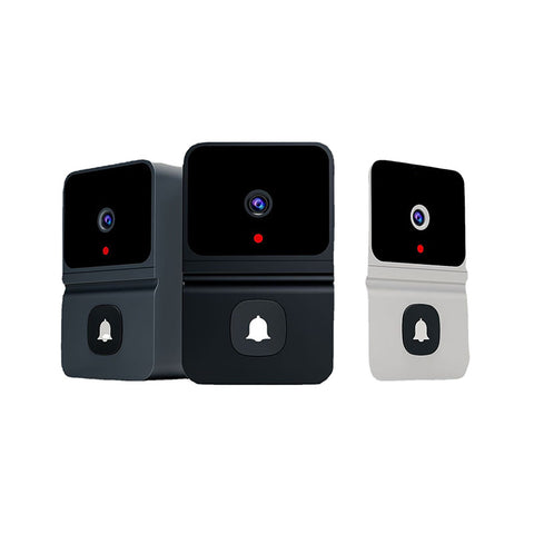Smart Wireless WiFi Video Doorbell with Camera, Rechargeable Battery, Two-Way Audio, Ulook App, Black/White