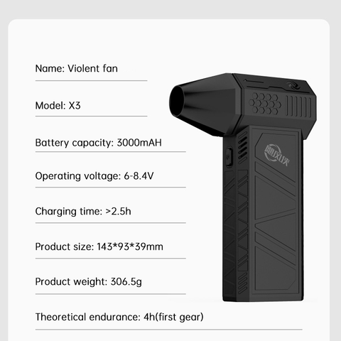 X3 Turbo Fan Cordless Air Duster | Rechargeable Brushless High-Speed Air Blower with USB-C