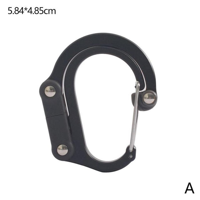 D-Type Aluminum Alloy Carabiner Clip, Multi-Function Keychain Hook, Outdoor Camping Hanging Buckle