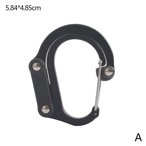 D-Type Aluminum Alloy Carabiner Clip, Multi-Function Keychain Hook, Outdoor Camping Hanging Buckle