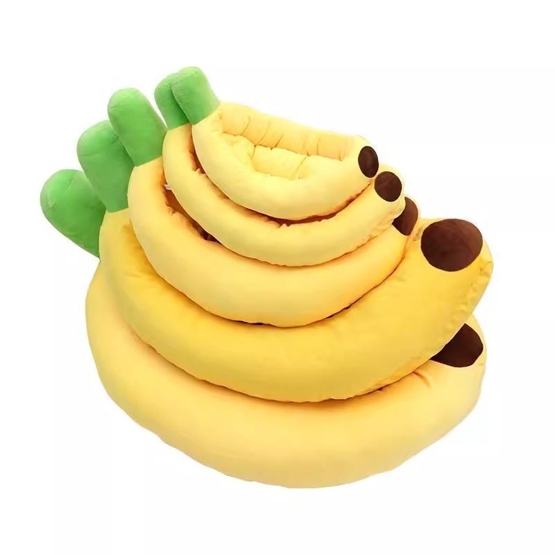 Comfortable All-Season Non-Slip Durable Pet Banana Bed Dog Bed Cat Bed Thick Warm PP Cotton Cat Dog Mat for Sale
