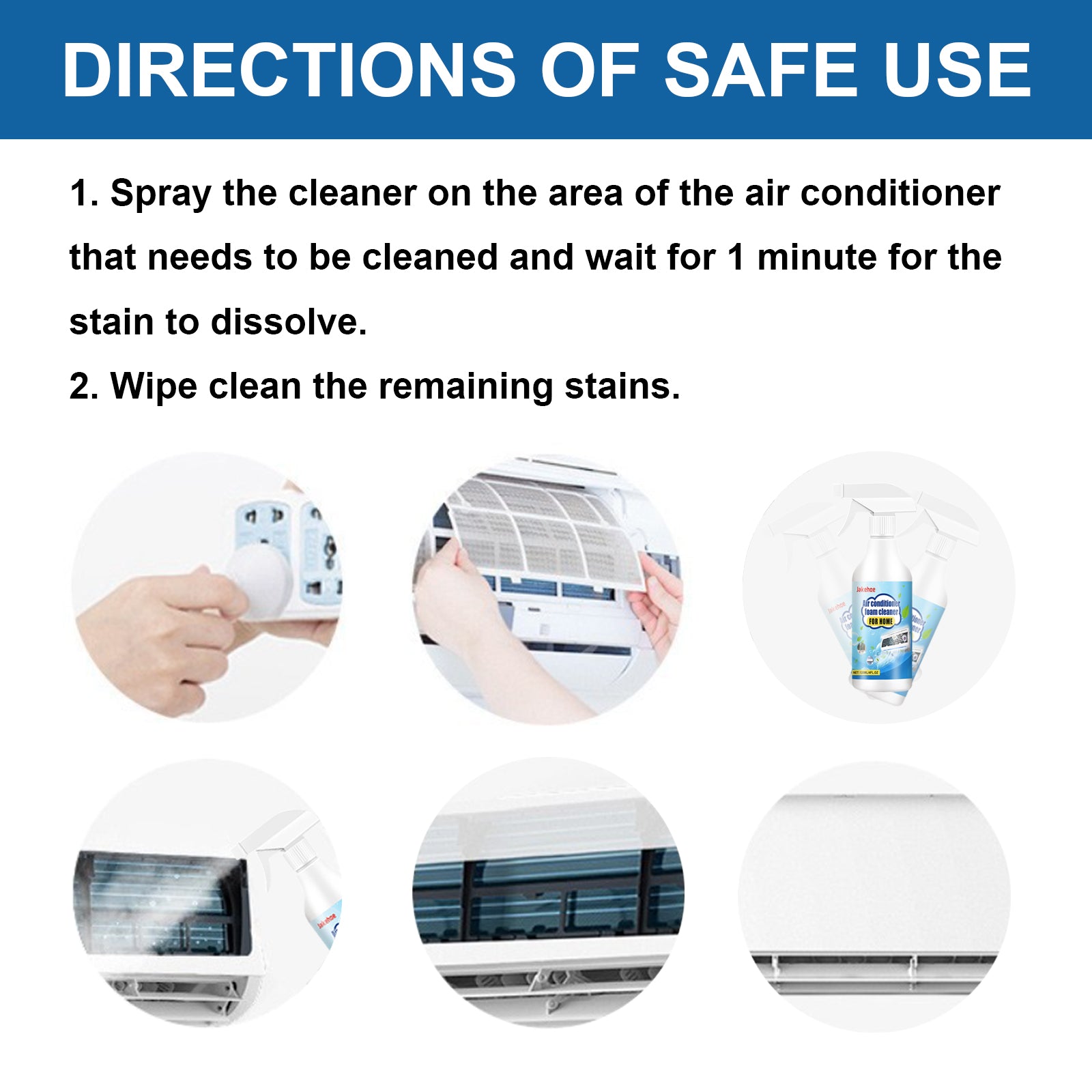 Air Conditioner Foam Cleaner, AC Cleaning Spray, Air Conditioning Coil & Filter Cleaner, Odor Remover