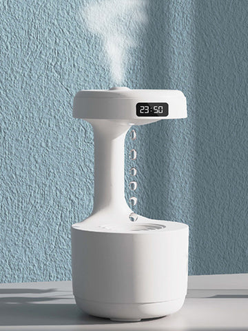 Anti-Gravity Water Drop Humidifier, USB Cool Mist Air Humidifier, 800ml, White LED Humidifier