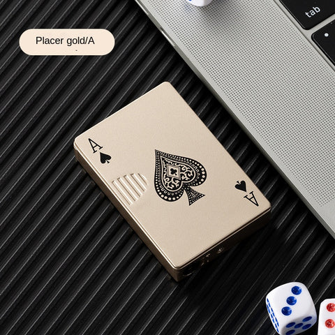 Money Checker Poker Flush Windproof Lighter | Refillable Butane Pocket Lighter with UV Light
