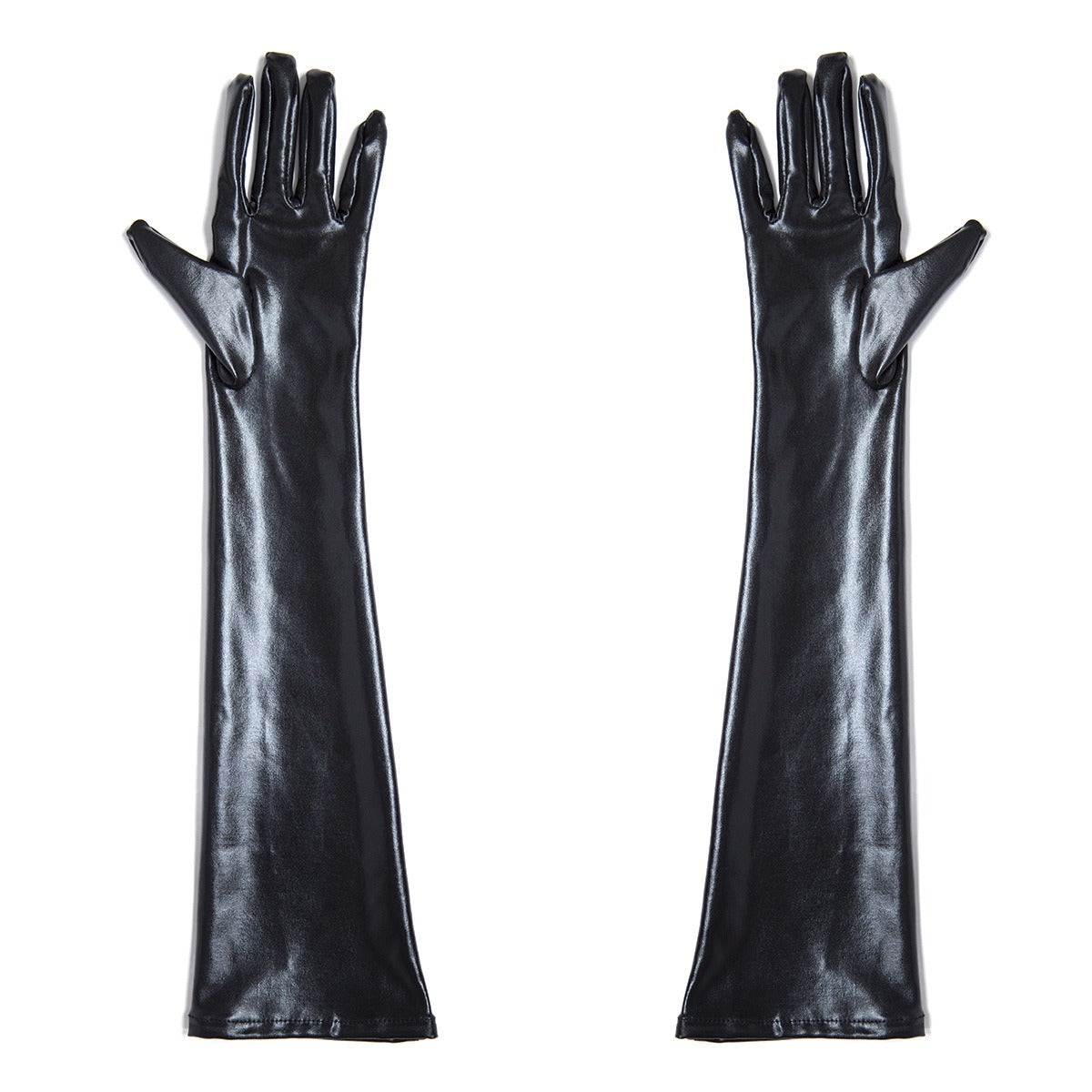 Patent Leather Five-Finger Gloves for Adults, Stylish Roleplay & Costume Accessories