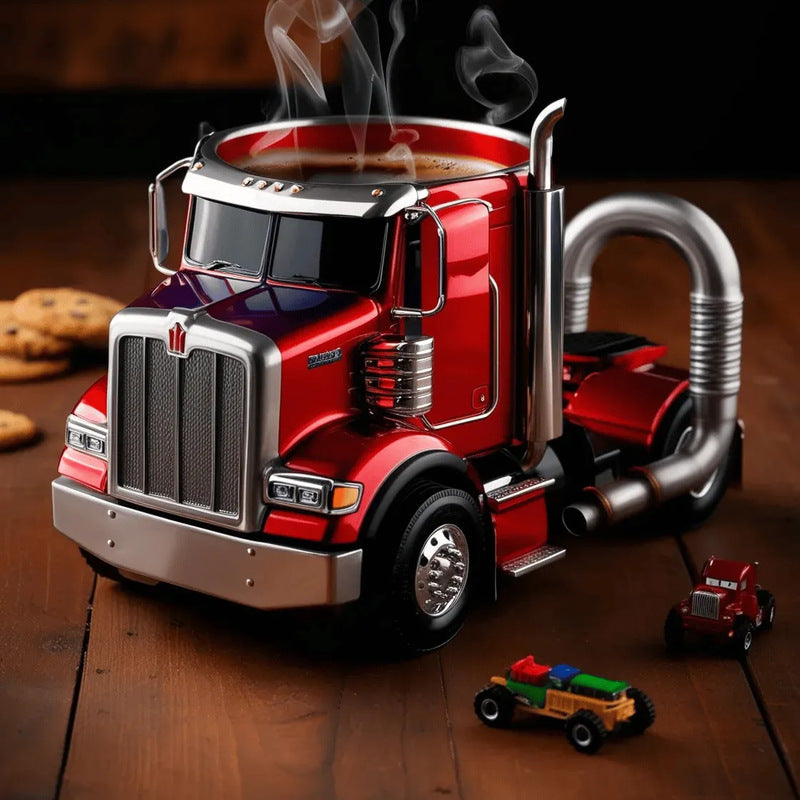 Truck Design Coffee Mug 11oz – Creative Semi-Truck Coffee Cup for Truck Lovers