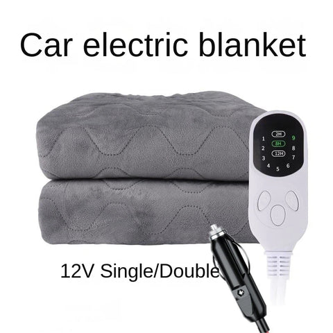 12V Car Electric Blanket | Portable Heated Travel Blanket for Camping & Road Trips