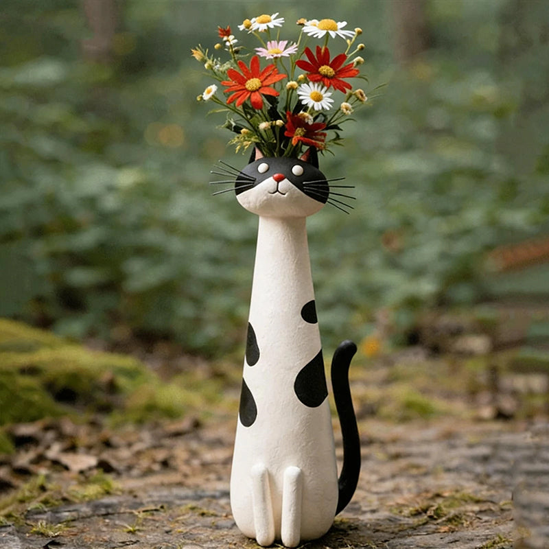 Creative Cat Vase | Handmade Decorative Flower Holder for Home & Office Décor