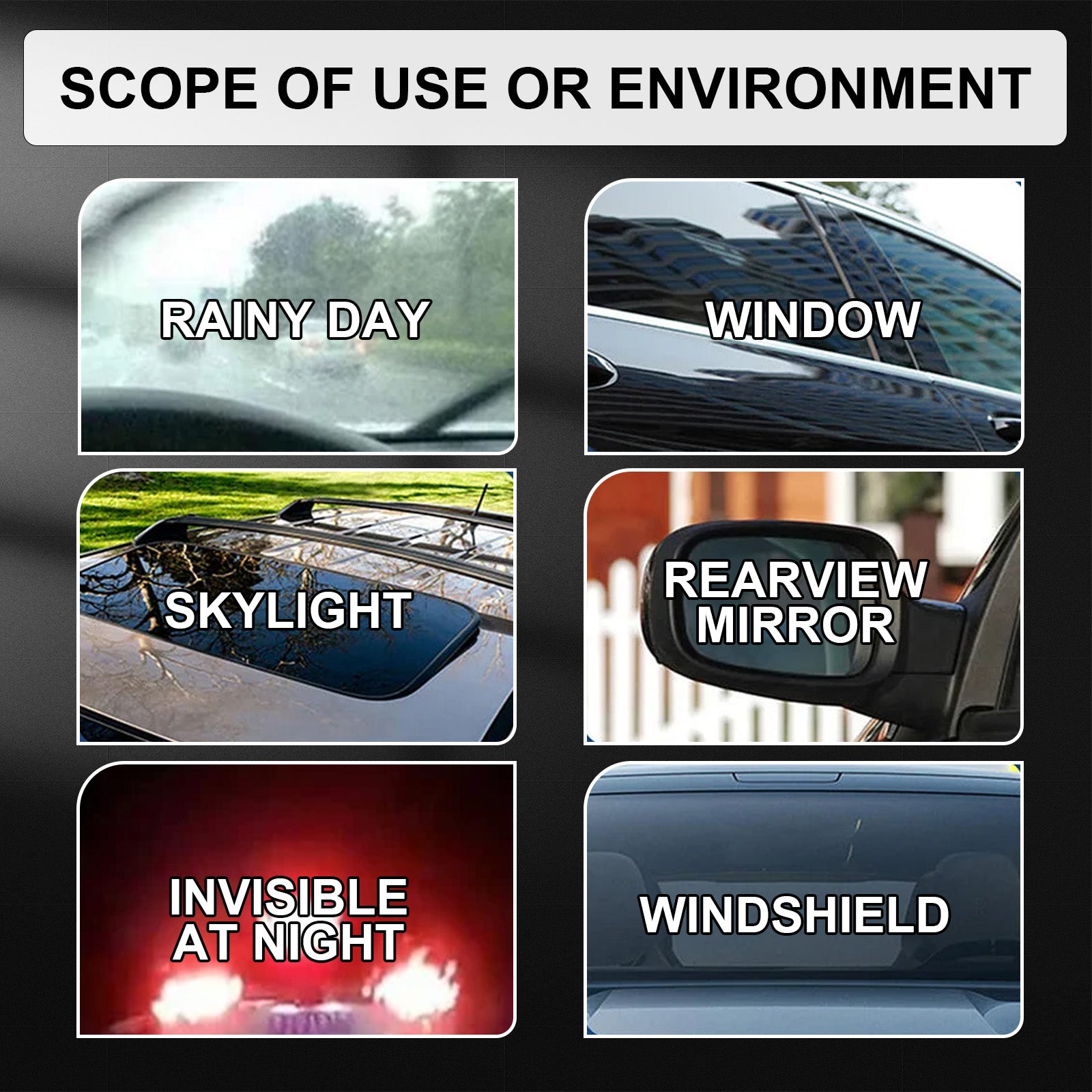 Car Glass Oil Film Cleaner, Windshield Cleaning Spray, Automotive Glass Care & Water Repellent