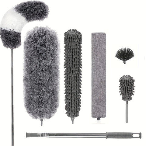 Extendable Microfiber Duster, Telescopic Ceiling & Home Dust Cleaner, Flexible Long Reach Cleaning Tool