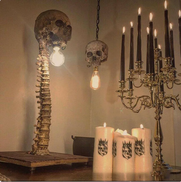 Halloween Skeleton Lamp | Resin Skeleton Carnival Decoration Light for Spooky Home Decor