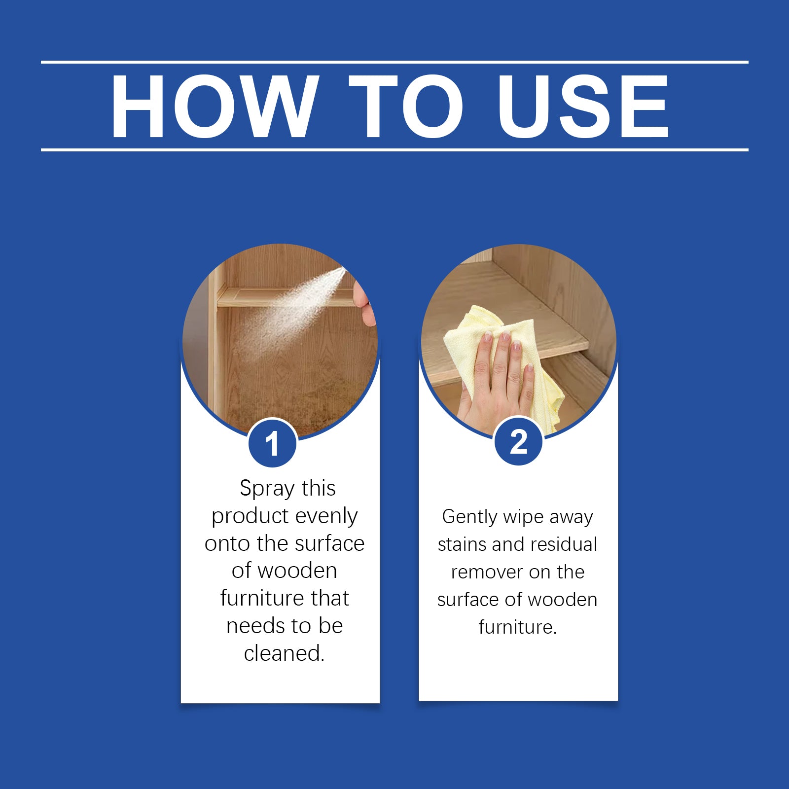 Wood Furniture Foam Cleaner, Wood Care & Polish Cleaning Spray, Furniture Maintenance Foam