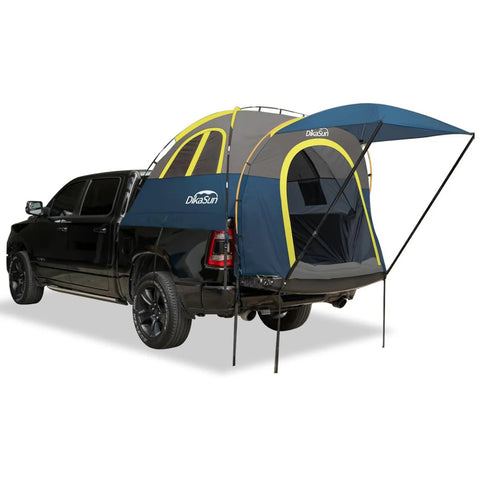 5.5–6.7FT Pickup Truck Bed Tent with Awning | Waterproof Double Layer Camping Tent for 2–3 People