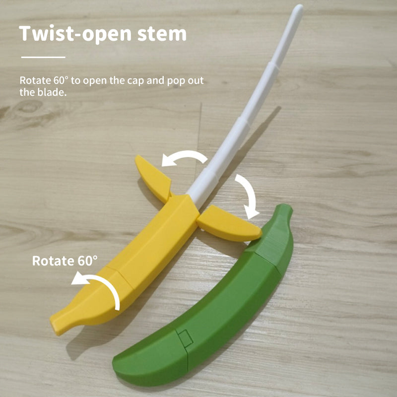 Banana-Shaped Retractable Samurai Sword, Twist-Open Toy for Kids Cosplay & Party Gift