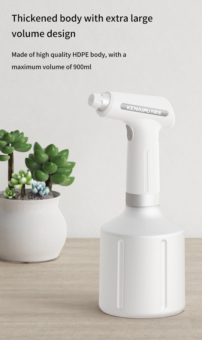 Portable Electric Sprayer 900ml, USB Rechargeable Garden & Household Mist Sprayer, 2000mAh Battery