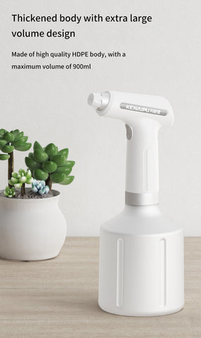 Portable Electric Sprayer 900ml, USB Rechargeable Garden & Household Mist Sprayer, 2000mAh Battery