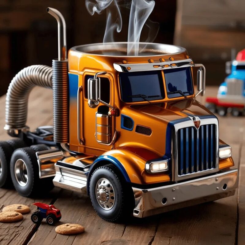 Truck Design Coffee Mug 11oz – Creative Semi-Truck Coffee Cup for Truck Lovers