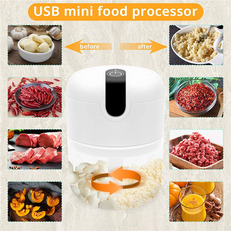 250ml USB Rechargeable Electric Food Chopper, Mini Wireless Garlic Crusher & Vegetable Processor