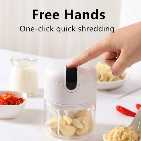 250ml USB Rechargeable Electric Food Chopper, Mini Wireless Garlic Crusher & Vegetable Processor