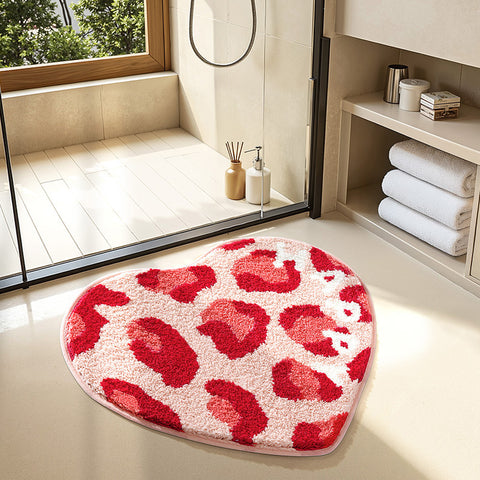 Bathroom non slip floor mat with unique and creative flocking foot pad home bathtub mat