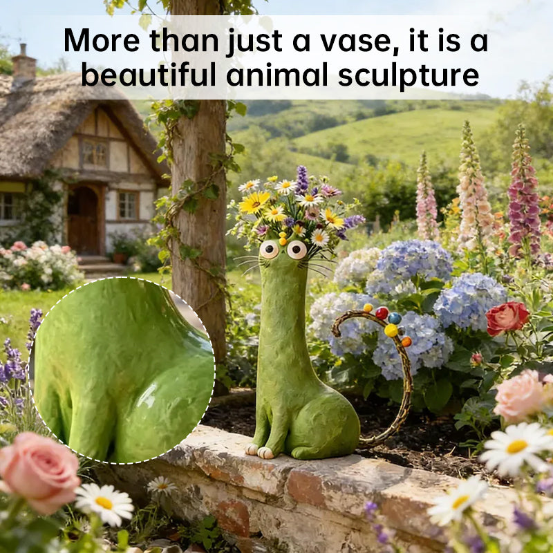 Creative Cat Vase | Handmade Decorative Flower Holder for Home & Office Décor
