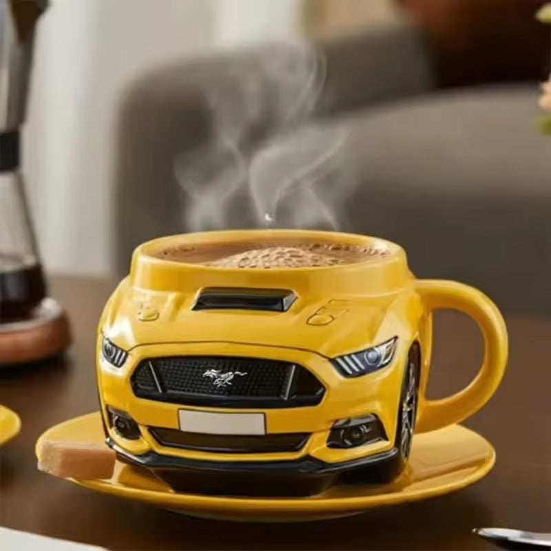 Car-Shaped Stainless Steel Coffee Mug – Handmade Novelty Cup for Car Lovers