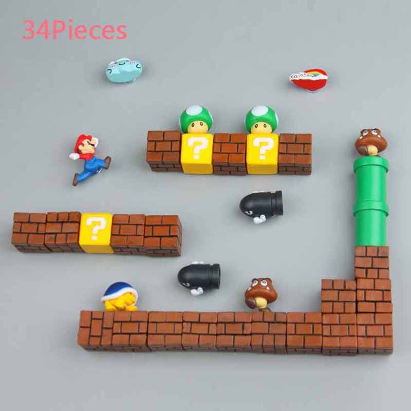 3D Super Mario Fridge Magnets | Cute PVC Cartoon Figurines for Kids Home Decoration