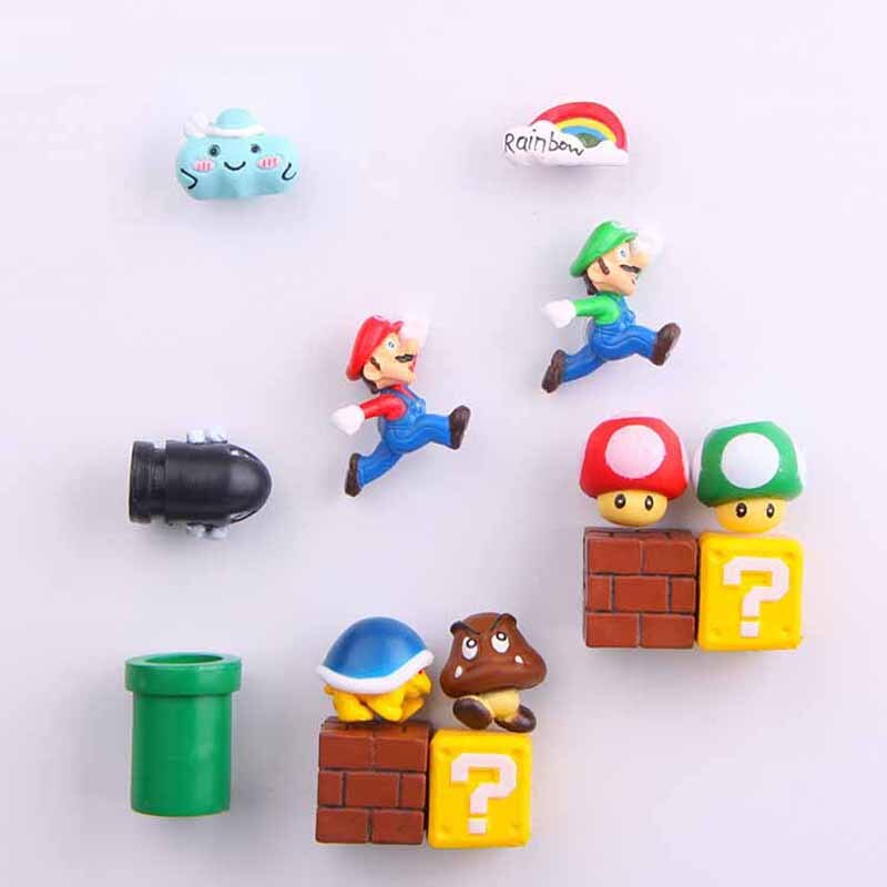 3D Super Mario Fridge Magnets | Cute PVC Cartoon Figurines for Kids Home Decoration