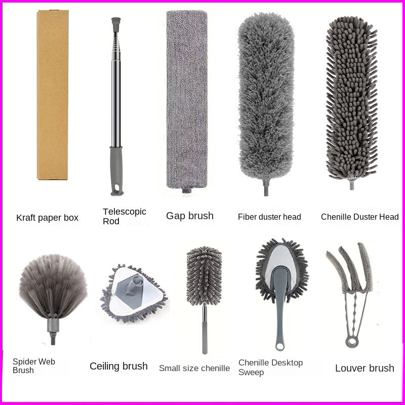 Extendable Microfiber Duster, Telescopic Ceiling & Home Dust Cleaner, Flexible Long Reach Cleaning Tool