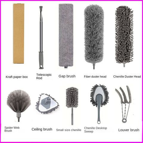 Extendable Microfiber Duster, Telescopic Ceiling & Home Dust Cleaner, Flexible Long Reach Cleaning Tool
