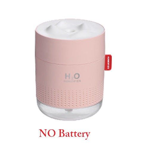 Snow Mountain USB Humidifier with LED Night Light, 500ml Mini Desktop Cool Mist Humidifier, Rechargeable or USB Powered