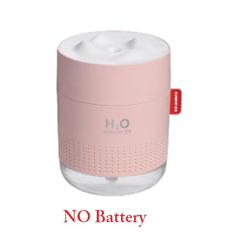 Snow Mountain USB Humidifier with LED Night Light, 500ml Mini Desktop Cool Mist Humidifier, Rechargeable or USB Powered