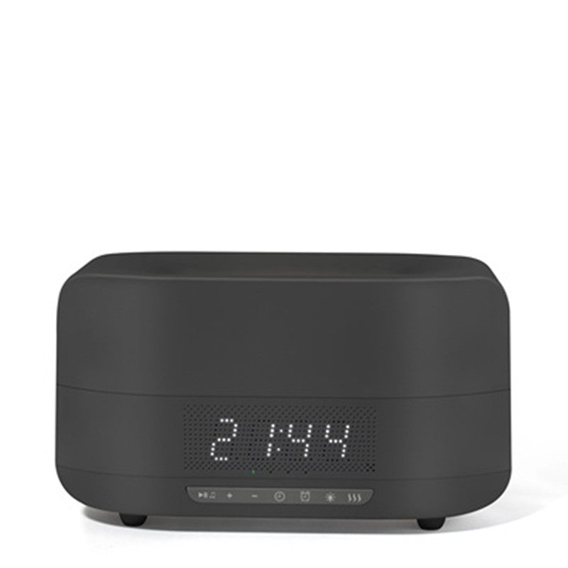 4-in-1 Flame Aroma Diffuser with Bluetooth Speaker | Ultrasonic Humidifier, LED Night Light & Digital Clock