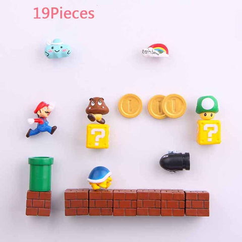 3D Super Mario Fridge Magnets | Cute PVC Cartoon Figurines for Kids Home Decoration